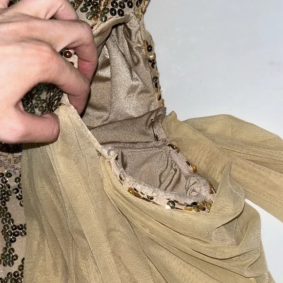 Gold draped skirt dance costume lyrical - Picture 4 of 13